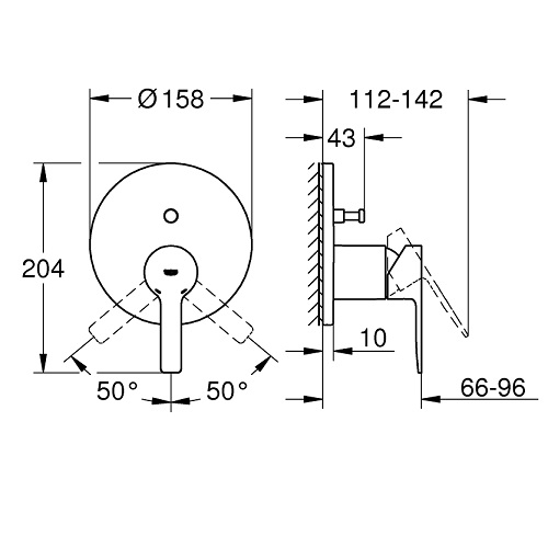 Baterie incastrata cada/dus 24064001 Grohe Lineare [2]