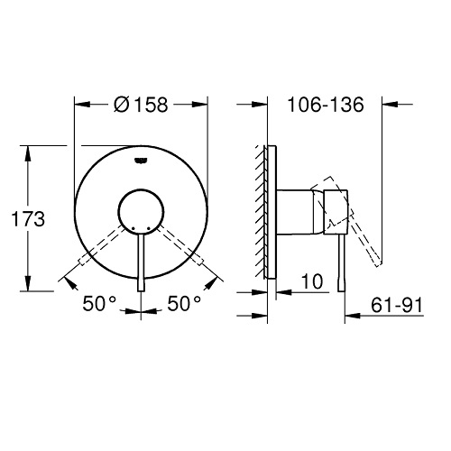 Baterie incastrata dus Set finish 24057001 Grohe Essence [2]
