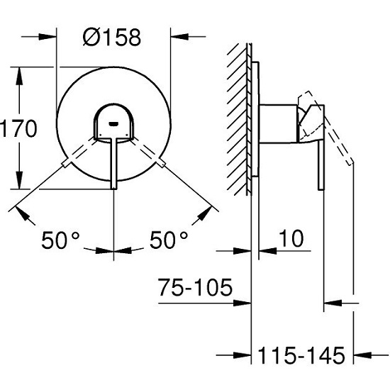 Baterie incastrata dus Set finish 24059003 Grohe Plus [2]