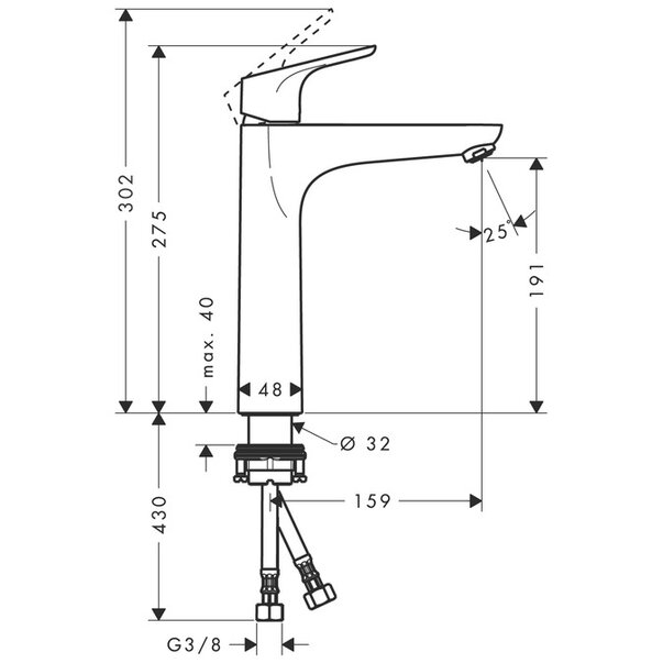 Baterie lavoar Focus 190 Hansgrohe [2]