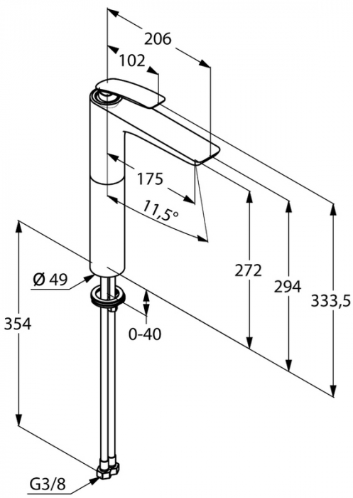 Baterie lavoar inalta DN 10 KLUDI Balance 272mm crom [3]