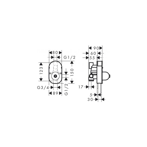 Baterie cadă/duș încastrată Logis Hansgrohe cu diverter [5]