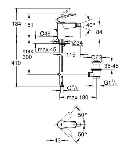 Baterie bideu Eurosmart Grohe marimea S [3]
