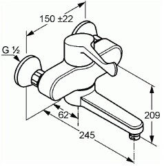 Baterie medicala KLUDI DN 15, 245 mm [2]