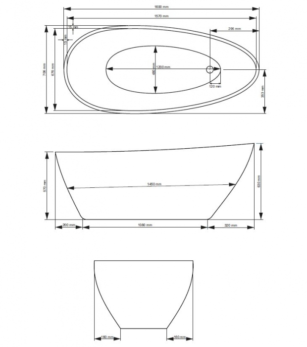 Cada freestanding 160 cm Goya [3]