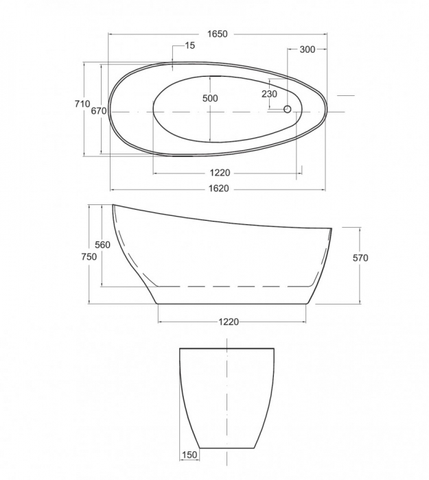 Cada freestanding 165 cm Keya [4]