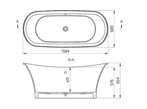 Cada freestanding 158 cm Rimini [2]
