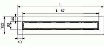 Canal5 de dus TECE drainline pentru piatra naturala, dreapta, cu membrana de etansare Seal System, inclusiv placa suport pentru partea centrala detasabila L = 120cm [2]