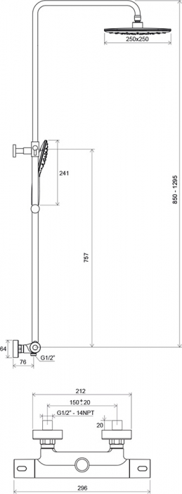 Coloana dus Termo 300 TE 093.00 Ravak [4]