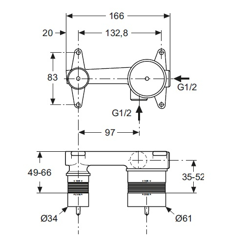 Corp incastrat baterie lavoar Ideal Standard A5948NU [2]