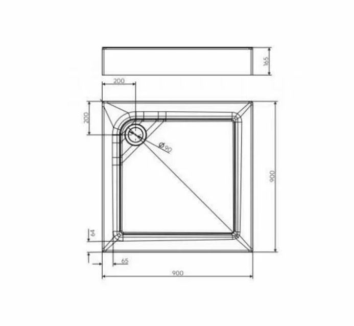 Cuva dus patrata First Kolo 90 cm [2]