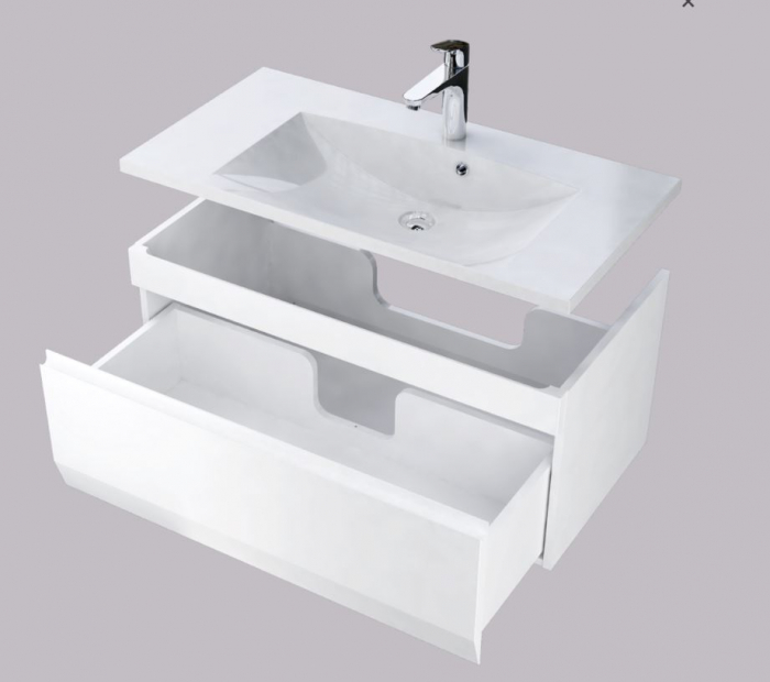 Set mobilier suspendat baie si lavoar Horyzont Oristo 60 cm [4]