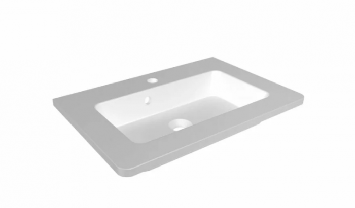 Set mobilier suspendat baie alb lucios si lavoar Anna Oristo 100 cm [4]