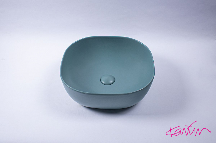 Lavoar Bloom Color Verde Mat cu ventil [2]