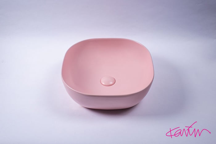 Lavoar Bloom Color Roz cu ventil [4]