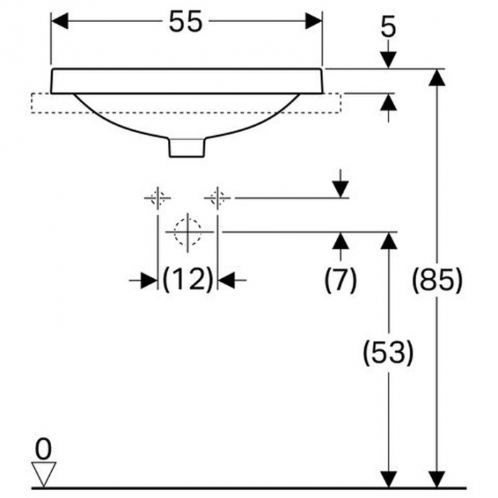 Lavoar dreptunghiular incorporat 55 cm Variform Geberit [2]
