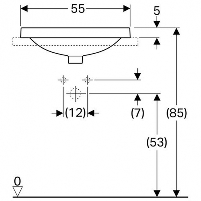 Lavoar dreptunghiular incorporat 55 cm Variform Geberit [2]