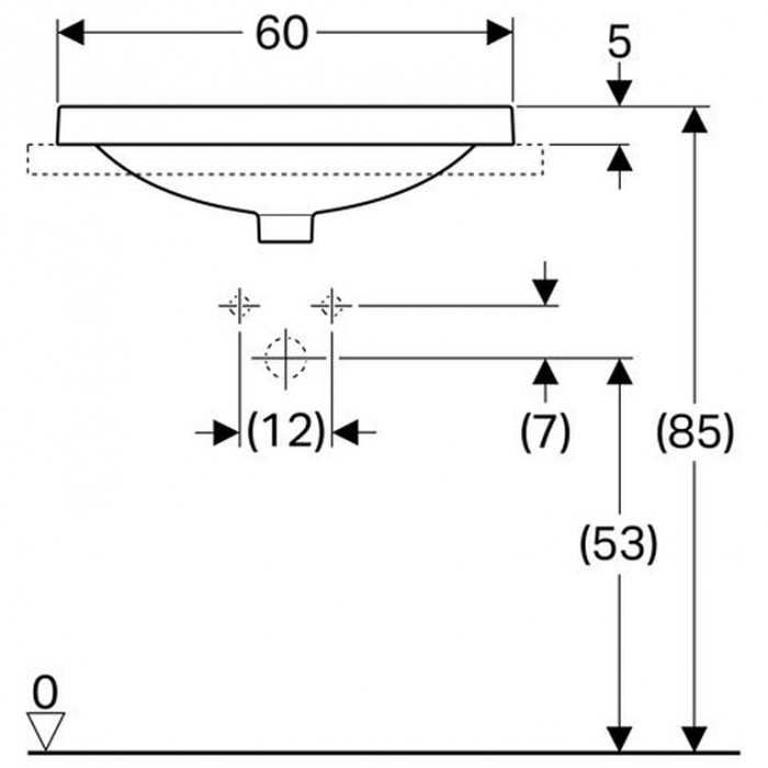 Lavoar eliptic incorporat 60 cm Variform Geberit [2]