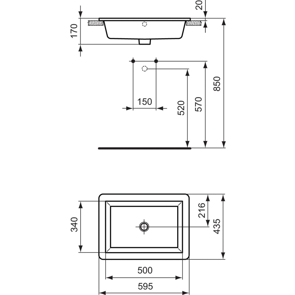 Lavoar incastrat Strada Ideal Standard [2]