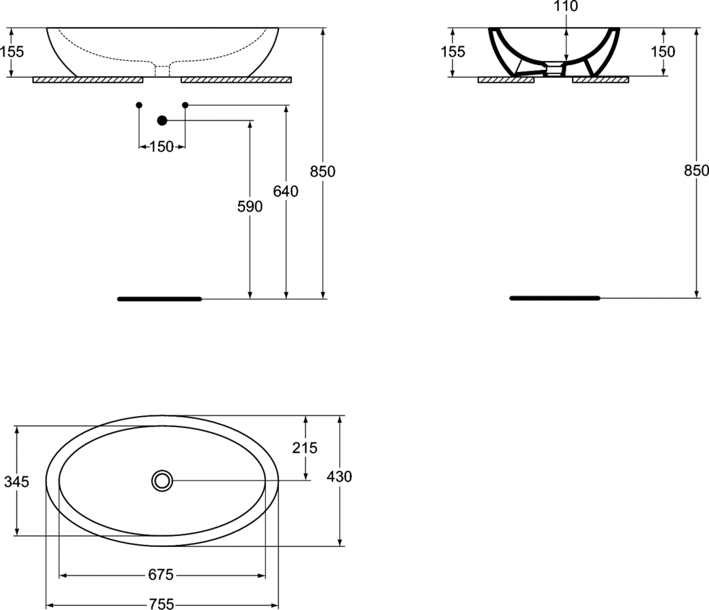 Lavoar oval 75 cm Strada Ideal Standard [2]