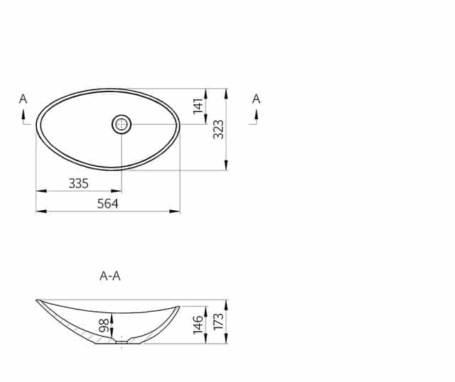 Lavoar pe blat Atena Cast Marble 56x32 cm [3]