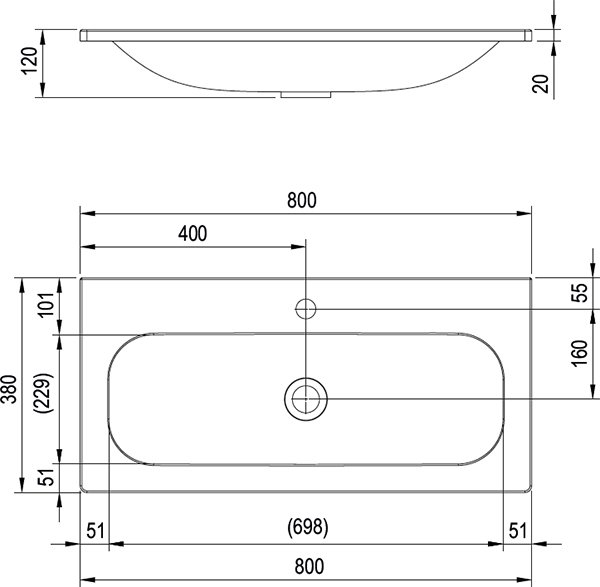 Lavoar Clear 800x380 mm Ravak [4]