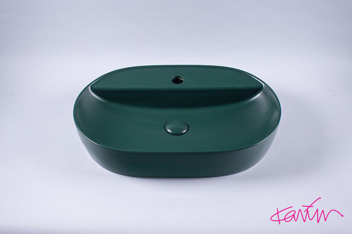 Lavoar Cloud Color Verde lucios cu ventil [3]