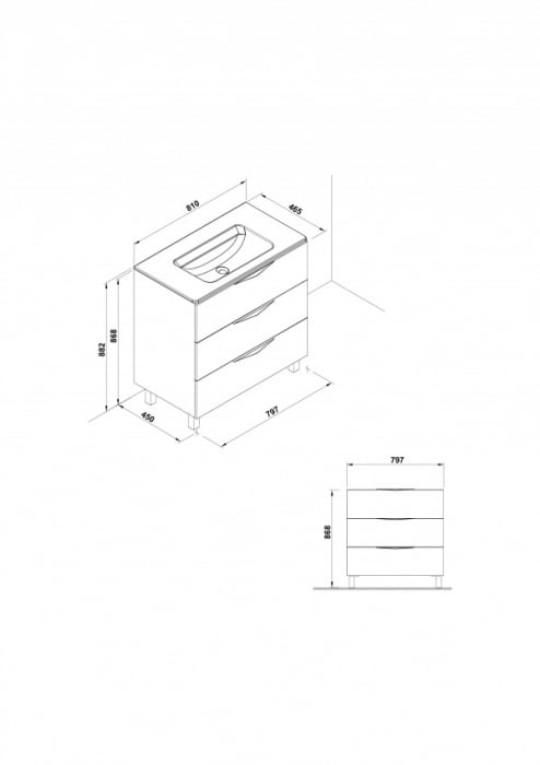 Mobilier Agata Gala trei sertare 79 cm [2]