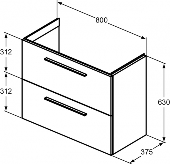 Mobilier de baie 80 cm stejar cafeniu I.Life S cu manere negru mat [3]