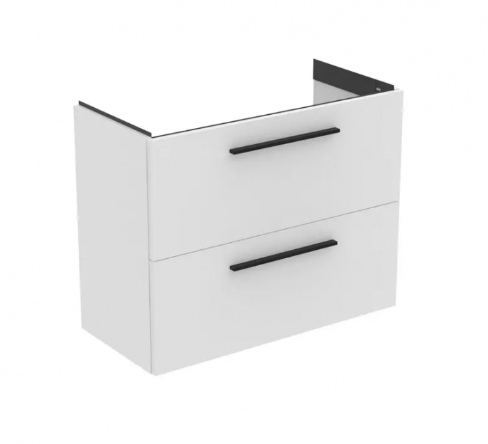 Mobilier de baie 80 cm alb mat I.Life S cu manere negru mat [1]