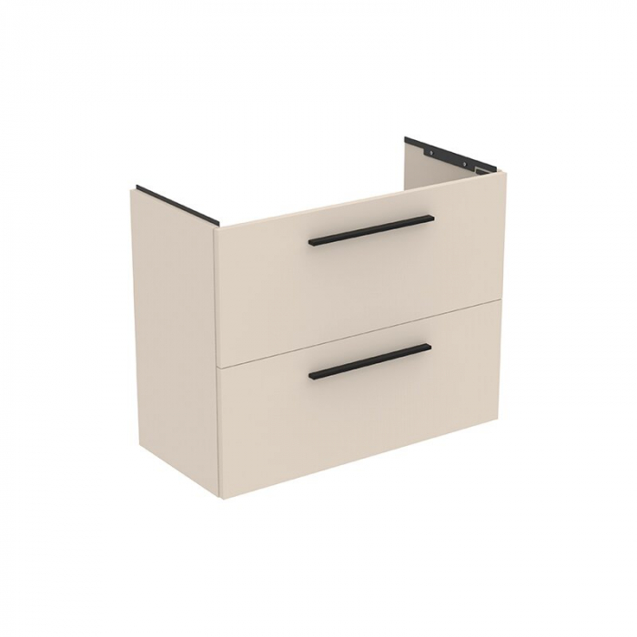 Mobilier de baie 80 cm bej nisipiu mat I.Life S cu manere negru mat [1]