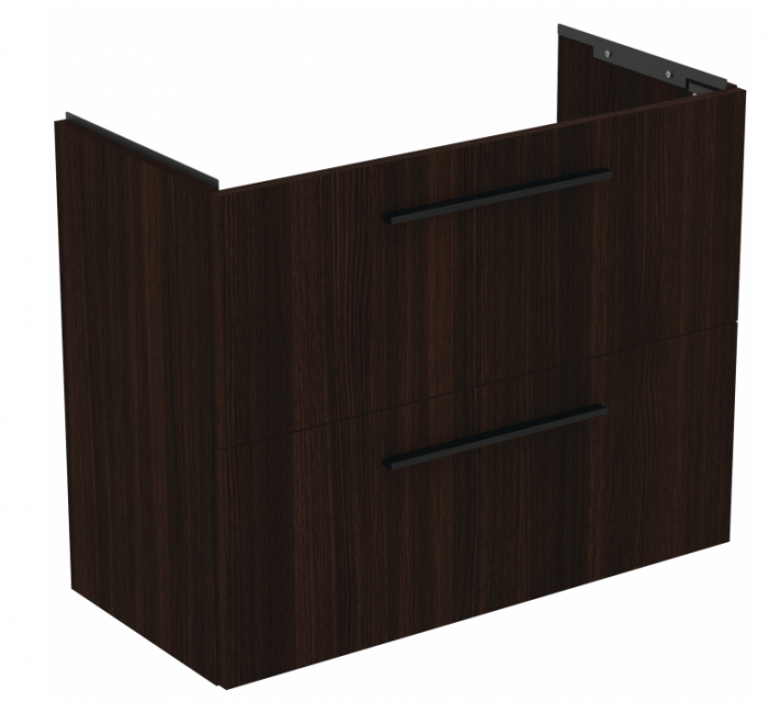 Mobilier de baie 80 cm stejar cafeniu I.Life S cu manere negru mat [1]