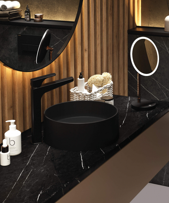Oglinda cosmetica cu led aur roz SILIA - Deante [3]