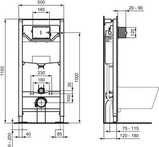 Rezervor incastrat pentru vas WC Prosys 120 mm R020467 [2]