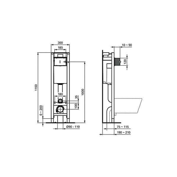 Rezervor incastrat pentru vas WC Prosys Eco M [3]