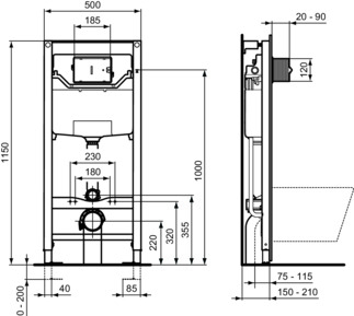 Rezervor incastrat pentru vas WC Prosys 120 mm R009467 [2]