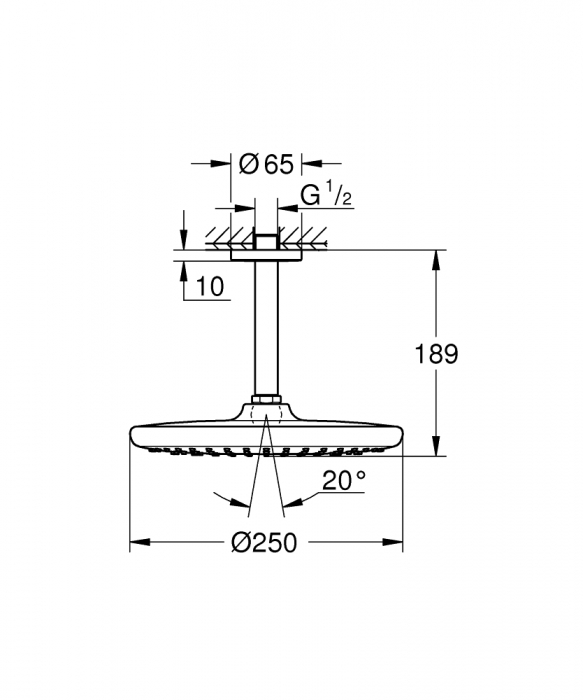 Set dus fix 1 jet Tempesta 250 Mono Rotund Grohe [4]
