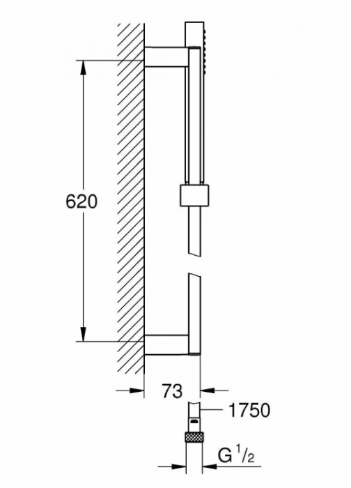 Set dus 1 jet cu bara 60 cm Euphoria Cube+ Grohe [5]