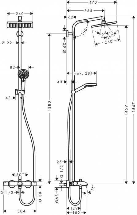 Set dus Hansgrohe Crometta E 240 [4]