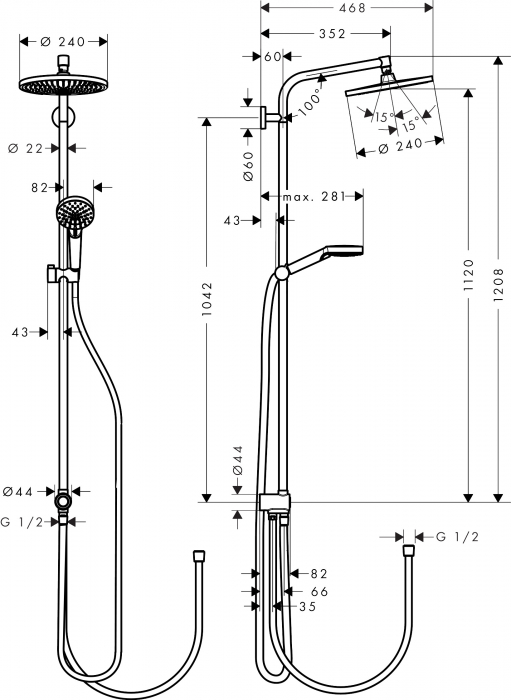 Set dus Hansgrohe Crometta S 240 Reno Eco Smart 27270000 [3]