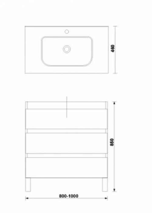 Set mobilier de baie stativ 80 cm cu 3 sertare Daily stejar rustic [2]