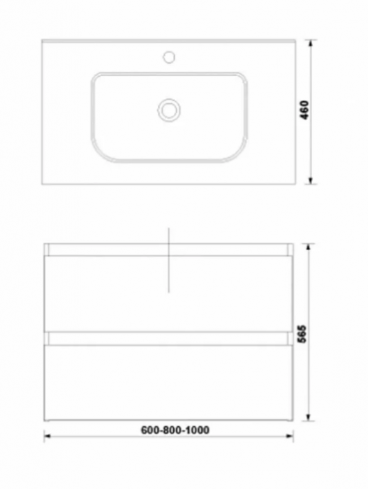 Set mobilier de baie suspendat 80 cm cu 2 sertare Daily antracit lucios [2]