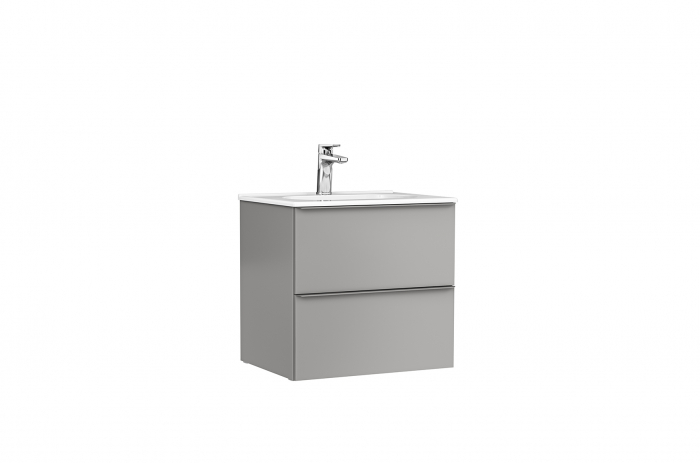 Set mobilier de baie suspendat 60 cm cu 2 sertare Shona galet mat [1]
