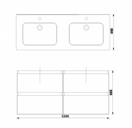 Set mobilier de baie suspendat 120 cm 4 sertare Daily stejar rustic [2]