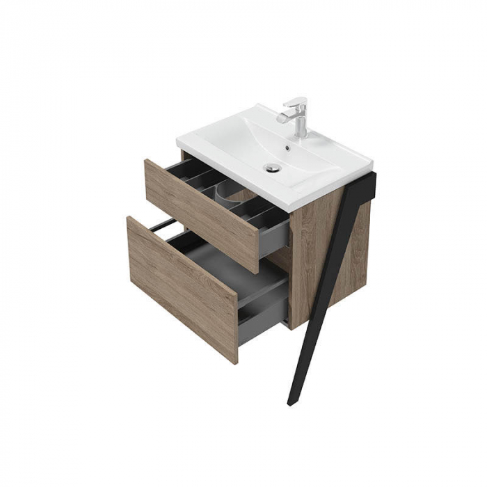 Set mobilier suspendat baie nuc rockford Op-Arty si lavoar Flex Defra 80 cm [5]