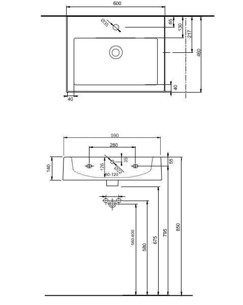 Set mobilier suspendat baie si lavoar Twins Kolo 60 [6]