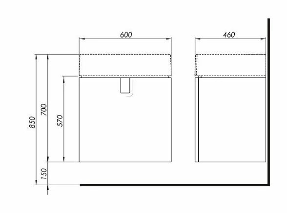 Set mobilier suspendat baie si lavoar Twins Kolo 60 [3]