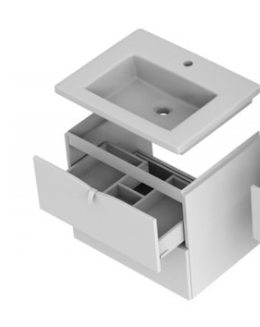 Set mobilier suspendat baie Siena și lavoar Amelia Oristo 80 cm [4]