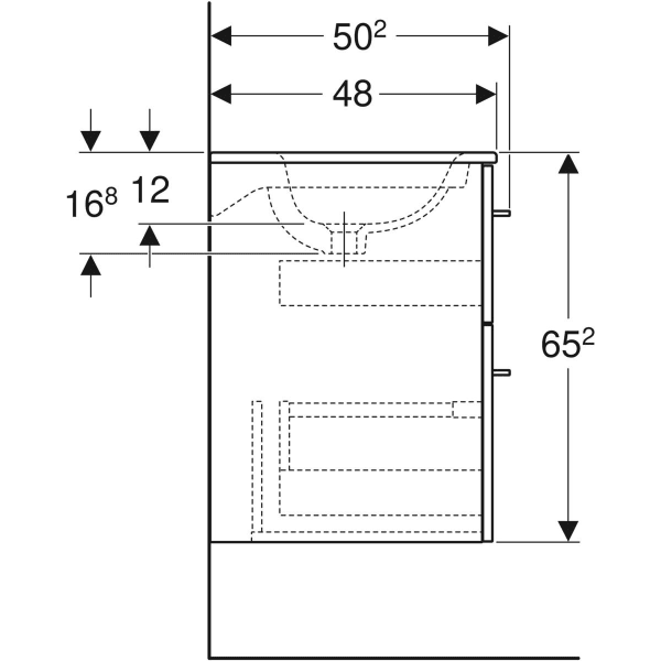 Set mobilier suspendat baie și lavoar Selnova Square 100 cm Geberit 2 sertare [9]