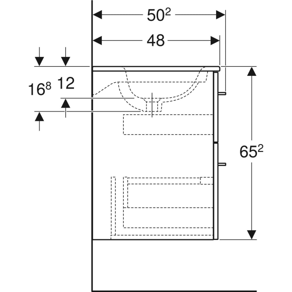 Set mobilier baie suspendat și lavoar Selnova Square 60 cm Geberit 2 sertare [8]